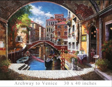 Discounted Art Ready to Ship Painting - Archway Venice 30x40inches USD169