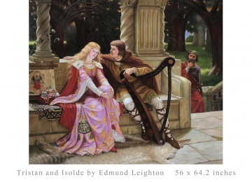 Discounted Art Ready to Ship Painting - Tristan Isolde hEdmund Leighton 53x64inches USD299
