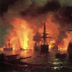 Naval Battle painting