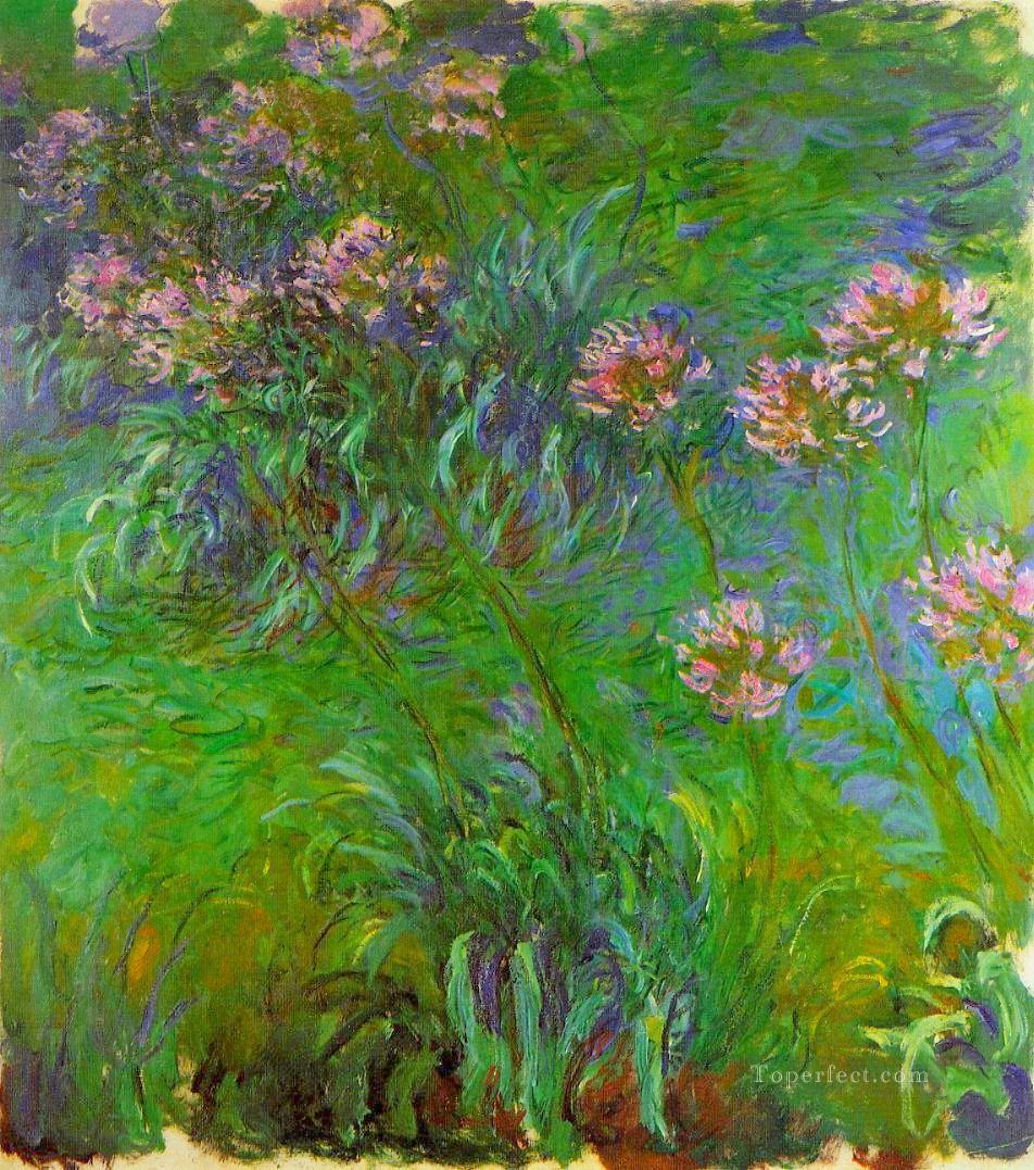 Agapanthus Claude Monet Painting in Oil for Sale