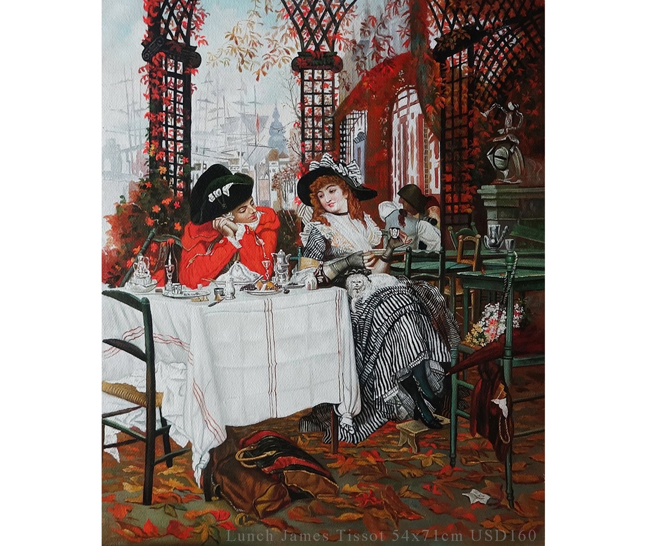 Lunch James Jacques Joseph Tissot 21.3x28inches USD89 Oil Paintings