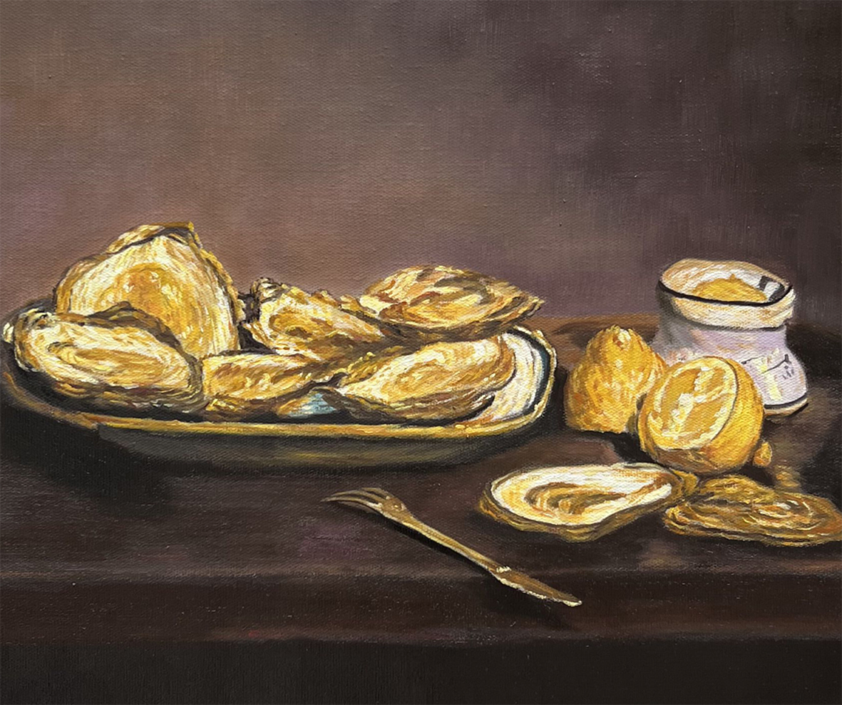 Oysters Eduard Manet Impressionism still life 13x16inches USD78 Oil Paintings